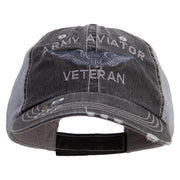 Licensed Army Aviator Veteran Embroidered Low Profile Special Cotton Mesh Cap - Black OSFM