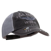Licensed Army Aviator Veteran Embroidered Low Profile Special Cotton Mesh Cap - Black OSFM