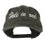 Hole in One Embroidered Washed Cap