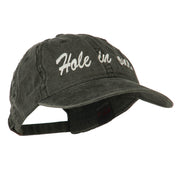 Hole in One Embroidered Washed Cap