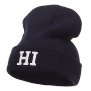 HI Hawaii State Embroidered Cuff Beanie