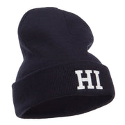 HI Hawaii State Embroidered Cuff Beanie