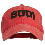 Halloween Boo Sign Embroidered Washed Cap