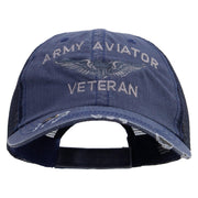 Licensed Army Aviator Veteran Embroidered Low Profile Special Cotton Mesh Cap - Navy OSFM