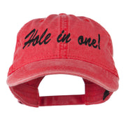 Hole in One Embroidered Washed Cap