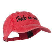 Hole in One Embroidered Washed Cap