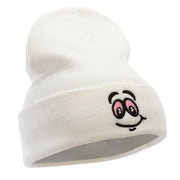 High Smile Eyes Embroidered 12 Inch Long Kintted Beanie