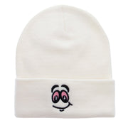 High Smile Eyes Embroidered 12 Inch Long Kintted Beanie