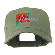 USA State Flower Hawaii Hibiscus Embroidery Cap