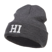 HI Hawaii State Embroidered Cuff Beanie