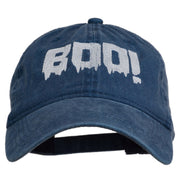 Halloween Boo Sign Embroidered Washed Cap