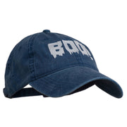 Halloween Boo Sign Embroidered Washed Cap