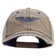 Licensed Army Aviator Veteran Embroidered Low Profile Special Cotton Mesh Cap - Khaki OSFM