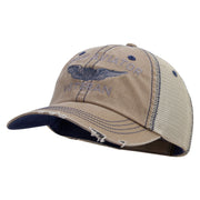 Licensed Army Aviator Veteran Embroidered Low Profile Special Cotton Mesh Cap - Khaki OSFM