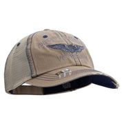 Licensed Army Aviator Veteran Embroidered Low Profile Special Cotton Mesh Cap - Khaki OSFM
