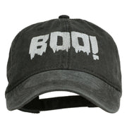 Halloween Boo Sign Embroidered Washed Cap