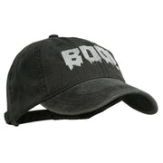 Halloween Boo Sign Embroidered Washed Cap