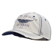 Licensed Army Aviator Veteran Embroidered Low Profile Special Cotton Mesh Cap - Putty OSFM