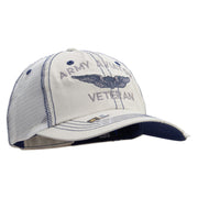 Licensed Army Aviator Veteran Embroidered Low Profile Special Cotton Mesh Cap - Putty OSFM
