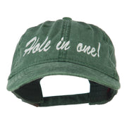 Hole in One Embroidered Washed Cap