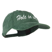 Hole in One Embroidered Washed Cap