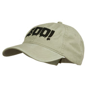 Halloween Boo Sign Embroidered Washed Cap