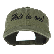 Hole in One Embroidered Washed Cap