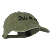 Hole in One Embroidered Washed Cap