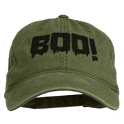 Halloween Boo Sign Embroidered Washed Cap