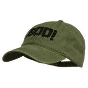 Halloween Boo Sign Embroidered Washed Cap