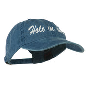 Hole in One Embroidered Washed Cap