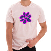 Hippie Flower Graphic Design Unisex Short Sleeve Cotton Jersey T-Shirt