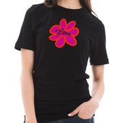 Hippie Flower Graphic Design Unisex Short Sleeve Cotton Jersey T-Shirt