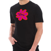 Hippie Flower Graphic Design Unisex Short Sleeve Cotton Jersey T-Shirt