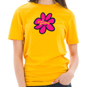 Hippie Flower Graphic Design Unisex Short Sleeve Cotton Jersey T-Shirt