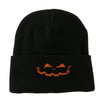 Halloween Jack o Lantern Face Embroidered Long Beanie