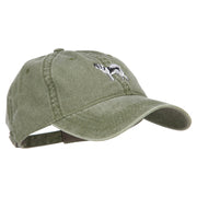 Husky Dog Embroidered Washed Cotton Twill Cap