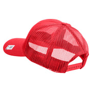 USMC Semper Fi Embroidered 6 Panel Structured Cotton Twill Mesh Cap Made in USA - Red OSFM