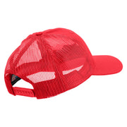 USMC Semper Fi Embroidered 6 Panel Structured Cotton Twill Mesh Cap Made in USA - Red OSFM