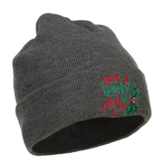 Have a Holly Jolly Embroidered Long Beanie