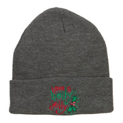 Have a Holly Jolly Embroidered Long Beanie