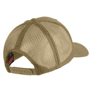 US Air Force Blue Letter Embroidered Solid Cotton Mesh Cap - Khaki OSFM