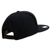 Licensed Navy USN Veteran Embroidered 5 Panel Flat Bill Twill Snapback Solid Cap - Black OSFM