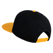 Pittsburgh Skyline Embroidered Superior Cotton Twill Flat Bill Snapback Prostyle Cap - Gold-Black OSFM