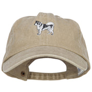 Husky Dog Embroidered Washed Cotton Twill Cap