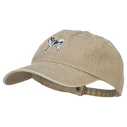 Husky Dog Embroidered Washed Cotton Twill Cap