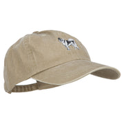 Husky Dog Embroidered Washed Cotton Twill Cap