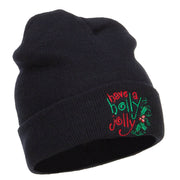 Have a Holly Jolly Embroidered Long Beanie