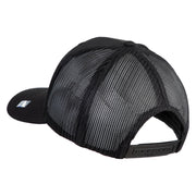 US Air Force Blue Letter Embroidered Solid Cotton Mesh Cap - Black OSFM