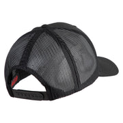 US Air Force Blue Letter Embroidered Solid Cotton Mesh Cap - Black OSFM